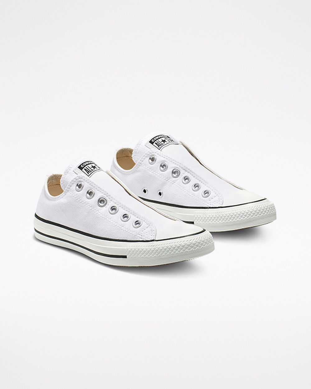 Slip On Converse Chuck Taylor All Star Hombre Blancos Negros Blancos | Mexico-63266