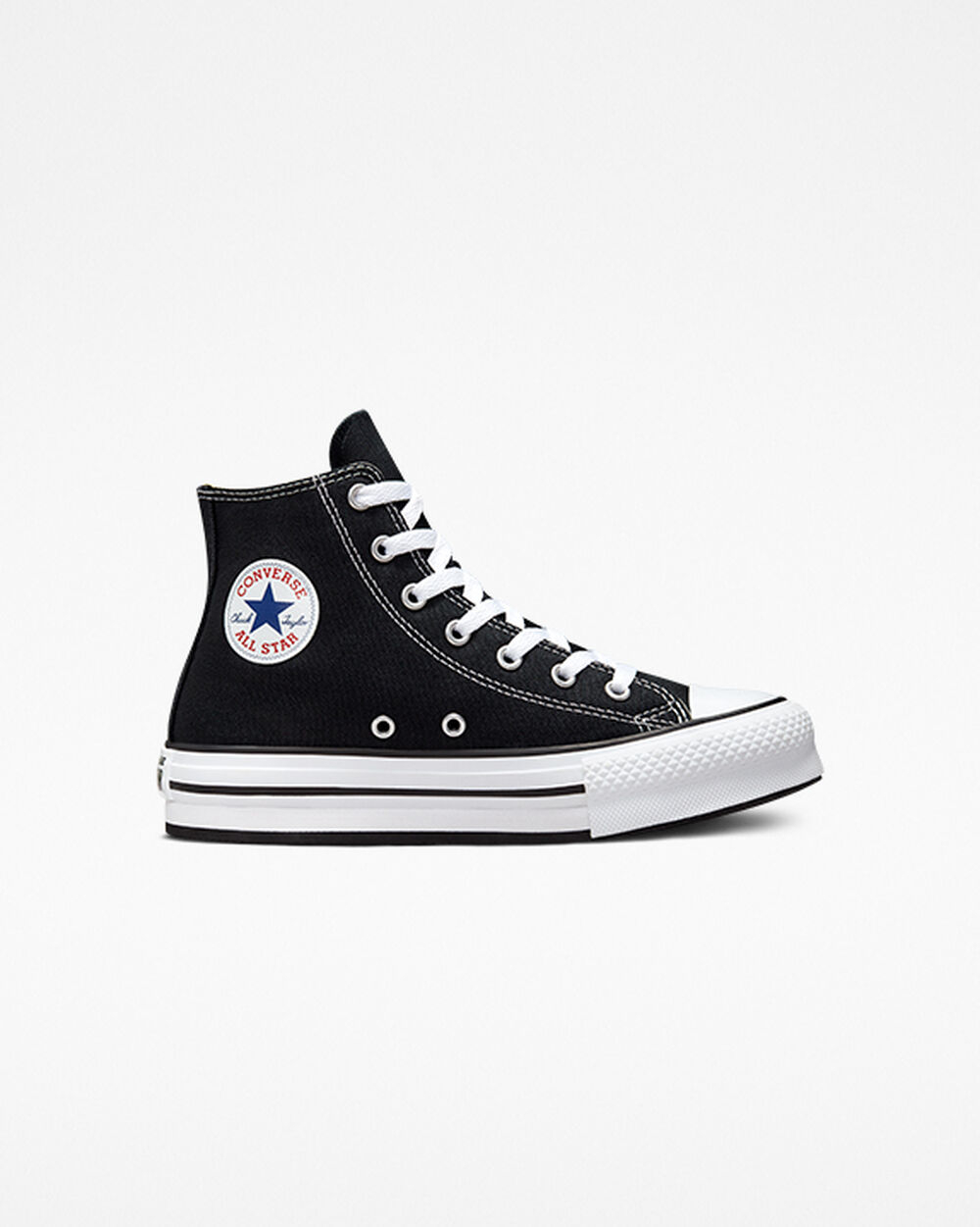 Tenis Converse Chuck Taylor All Star Niña Negros Blancos Negros | Mexico-165646